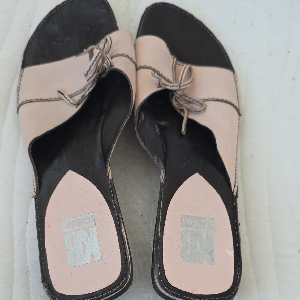 KB Women's Pink Leather Mules